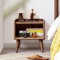 Durable European Beech Nightstand with Hardwax Oil Finish, Compact Storage Cabinet with Raised Edges, 13.5″ L x 15.5″ W x 15.5″ H, Natural Aosom.com