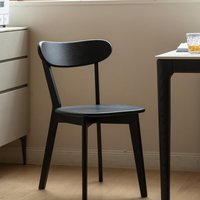 Solid Dining Chair with Ergonomic Curved Back & Removable Cover, Durable Chair with Non-Slip Feet, 18.5″ L x 22″ W x 30.5″ H, Black Aosom.com