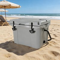 Insulated Portable Cooler with Impact-Resistant Hard Shell, Outdoor Ice Chest for Extended Travel, 21.5″ L x 15.5″ W x 15.5″ H, Grey Aosom.com