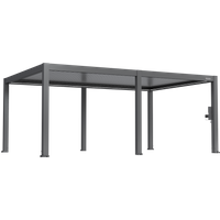 FlexPatio POWER+ PRO Gen 2 Motorized Pergola 13' x 20' (6-Post) Gray - 6063-T5 Aluminum Motorized Louvers LED IP68 Aosom.com