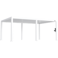 FlexPatio POWER+ PRO Gen 2 Motorized Pergola – 13' x 20' (6-Post) White, 6063-T5 Aluminum, Motorized Louvers, LED Lighting, IP68 Outlets Aosom.com