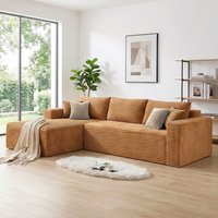 108" Modular Compressed Sofa Boneless Couches for Living Room, L-Shaped Cloud Couch with Oversized Chaise, Corduroy Upholstered with Deep Seat Couch, No Assembly for Apartment Bedroom