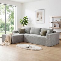 108" Modular Compressed Sofa Boneless Couches for Living Room, L-Shaped Cloud Couch with Oversized Chaise, Corduroy Upholstered with Deep Seat Couch, No Assembly for Apartment Bedroom