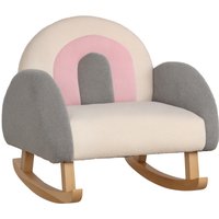 Qaba Gray Kids Rocking Chair Soft Armchair for Nursery Kindergarten Playroom Ideal Gift for Boys Girls 3-5 Aosom.com