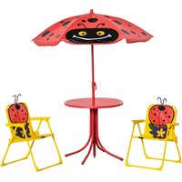Outsunny Kids Picnic Table & Chair Set, Folding Outdoor Furniture for Patio & Backyard with Height-Adjustable Umbrella, Durable Aosom.com
