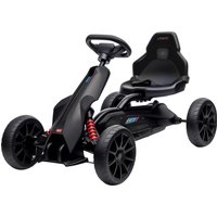 Aosom 12V Electric Go Kart for Kids, Ride On Toy with EVA Tires, 2 Speeds, Adjustable Seat, Safety Belt for 3-8 Years, Black