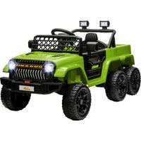 Qaba 12V 4x4 Kids Electric Car w/ 2WD/4WD Switchable, Remote Control, Spring Suspension System, Back Trailer, Green