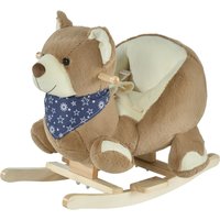 Qaba Plush Rocking Horse with Music, Kids Ride-On Rocker Toy, Soft & Fun Rocking Animal, 18-36 Months, Brown Bear Aosom.com