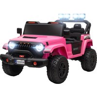 Qaba Ride on Truck Car with 2-Seater, 24V Electric Car with 4 Motors, Remote Control, Spring Suspension for 3-8 Years, Pink