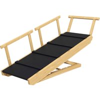 PawHut Adjustable Dog Ramp, Foldable Pet Ramp with Non Slip Surface for Bed and Sofa, Wooden Dog Steps for Small and Large Dogs Aosom.com