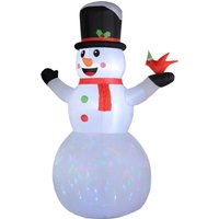 Outsunny 12FT Snowman Blow Ups, Giant Inflatable Christmas Snowman w/ Rotating Colorful LED Light for Indoor, Outdoor, Yard Aosom.com