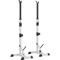Soozier 2-Piece Pair Steel Height Adjustable Barbell stand, Home Gym Squat Rack and Bench Press, Home weightlifting equipment Aosom.com