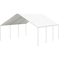 Outsunny 20' x 20' Portable Carport Shelter, Canopy Tent Anti-UV Cover for Vehicles, Catering, Wedding, White Aosom.com