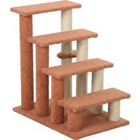 PawHut 4 Levels Cat Steps with Scratching Posts for High Bed, Sofa, Brown