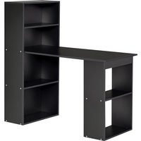 HOMCOM Modern 47" Computer Desk with Bookshelf Black Office Desk Compact Crafting Table Aosom.com