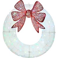 Outsunny 36 Inch Lighted Wreath Decoration with Dual Color LED, Christmas Wreath with Daily Timer, Remote for Indoor Outdoor