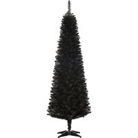 HOMCOM 6ft Slim Artificial Christmas Tree Black Pencil Design with Realistic Branches for Indoor Holiday Decor Aosom.com