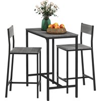 HOMCOM 3 Piece Industrial Dining Set for 2, Counter Height Kitchen Table with Bar Stools, Breakfast Table, Gray Aosom.com