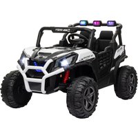Qaba 2 Seater 24V Kids Electric Car w/ Remote Control, 3 Speed, LED Lights, Music, Horn, Spring Suspension, Slow Start, White Aosom.com