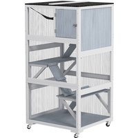 PawHut Outdoor Cat Enclosure Catio for Cats with Wheels, Weatherproof Catio with Multi-Level, Hammock for 1-3 cats up to 12lbs, Gray Aosom.com