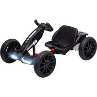 Qaba 12V Electric Go Kart for Kids with Dual Motors, Adjustable Seat, Soft Start, LED Lights, EVA Wheels, for Age 3-6, Black