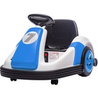 Qaba 6V Kids Bumper Car with Big Wheels, Electric Car for Kids with 360-Degree Spin, Slow Start, for 37-72 M, Blue