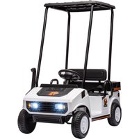 Qaba 24V Kids Golf Cart 2WD 2-Seater with Remote, Soft Start, Rear Suspension, Sunshade, Storage, Gift for 3-6 Years, White