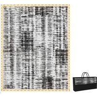 Outsunny Reversible Outdoor Rug Carpet with LED Lights, Carry Bag & Ground Stakes for Backyard, Deck, Picnic, Beach, 10' x 8'