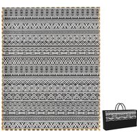 Outsunny Outdoor Rug Carpet with USB Lights Reversible Patio Rug with Carry Bag for Camping 10' x 8'