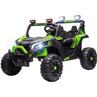 Qaba 24V 2 Seater Ride On Truck Car for Big Kids with Remote Control, Dual Motors, 4-Wheel Suspension for Ages 3-8, Green