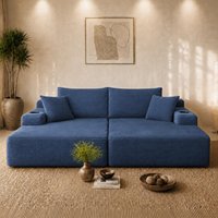 Bold Corduroy Sectional Sofa with 2 Chaises and Deep Seat, Cheerful Couch for Modern Living Room and Bedroom, 69'' L x 61" W x 30" H, Blue Aosom.com