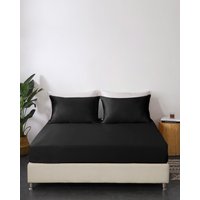 Silk Sheet Fitted Grace Silk 100% 22 Momme 6A Grade Long Stranded Mulberry Silk Non-toxic Sophisticated Knitting Black Twin