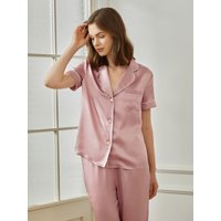Mommesilk - Michelle 100% Pure Silk Comfortable Pajama Set Rosy Pink - XS