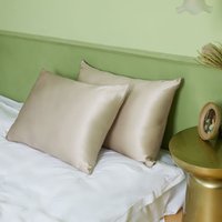 Silk Pillowcases Set of 2 Mullberry Silk 22 Momme Natural Silk Fabric Lustrous Bright Coffee Queen(20"x30")