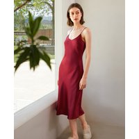 Mommesilk | Womens Nightie Skin-Friendly Real 100 Silk Pure Affordable Price Claret L