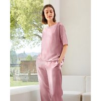 Women Silk Pajamas OEKO-Tex-Certified Cozy Loungewear Real 100 Silk Rosy Pink XL