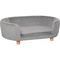 PawHut Dog Bed, 86 x 55 x 33 cm, Dutch Velvet Pet Sofa with Removable Cover, Cushion for Small & Medium Sized Dogs, Cats, Grey | Aosom Ireland
