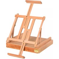 HOMCOM Foldable Studio Easel Angle & Height Adjustable Beechwood Painting and Display Easel, Portable Table Desktop Holder w/ Drawer | Aosom Ireland
