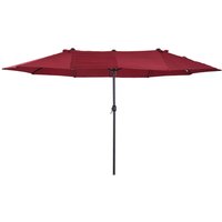 Outsunny 4.6m Garden Parasol Double-Sided Sun Umbrella Patio Market Shelter Canopy Shade Outdoor Wine Red - NO BASE | Aosom Ireland