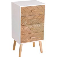 HOMCOM 4 Drawers Bedside Cabinet Wooden Table Storage Chest Organiser Night Stand Scandinavian Nordic Style Home Furniture | Aosom Ireland