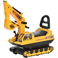 HOMCOM Kids Ride On Digger Excavator Toy Tractors Walker Toddler Truck Basket Storage For Boys Girls 3 Years Old Yellow NO POWER | Aosom Ireland