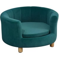PawHut Modern Nest Shape Pet Sofa for Cat or Small-sized Dog with Loop Wrapped Backrest and Soft Cushion, Green | Aosom Ireland