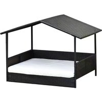 PawHut Outdoor Rattan Pet Home Indoor Wicker Dog House Sofa Bed with Cushion | Aosom Ireland