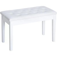 HOMCOM Faux Leather Piano Stool Makeup Dressing Stool Bench Dressing Table Seat with Storage 76x36x50cm,White | Aosom Ireland