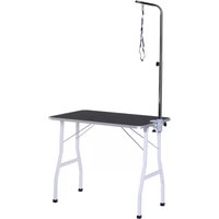 PawHut Dog Cat Pet Grooming Table Portable Mobile Foldable Adjustable With Arm Noose Stainless Steel Frame and Legs New | Aosom Ireland