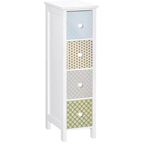 HOMCOM Bedroom Chest of Drawers, 4-Drawer Dresser, Storage Organizer, Toilet Tissue Cabinet, White | Aosom Ireland