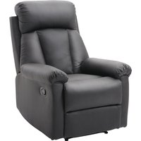 HOMCOM Poltrona Relax Reclinável Estofado em PU Poltrona de Sala de Estar com Apoio para os Pés Retrátil Encosto Alto 80x97x107cm Aosom Portugal