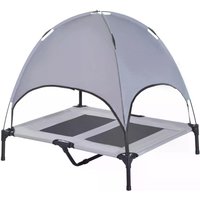 PawHut Elevated Dog Bed, Waterproof Pet Cot with Breathable Mesh & UV Protection Canopy, Grey, for Small & Medium Dogs, 92x76x90cm | Aosom Ireland