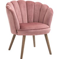 HOMCOM Dining Chair Kitchen Chair Armchair with Backrest Living Room Chair Polyester Rubberwood Pink 66 x 66 x 78.5 cm | Aosom Ireland