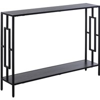 HOMCOM Industrial Console Table with Storage Shelf, Narrow Hallway Dressing Desk with Metal Frame for Living Room, Bedroom, Grey and Black